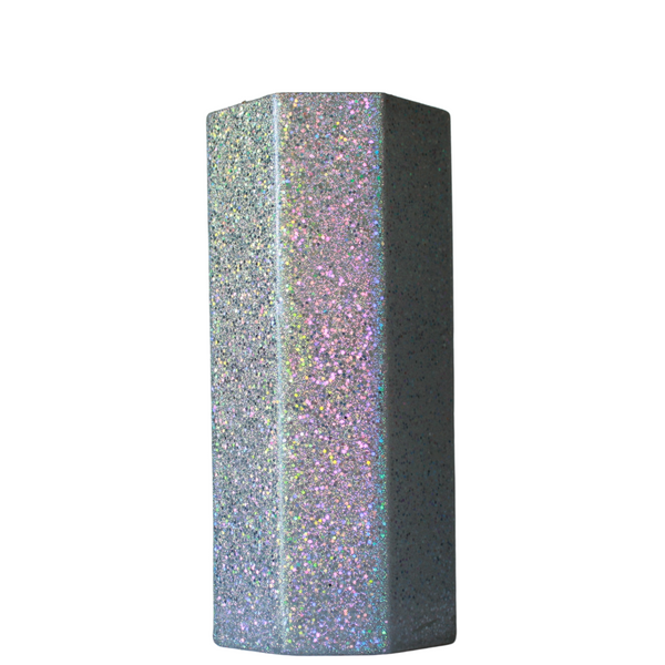 Glitter Kaars Octagon Zilver